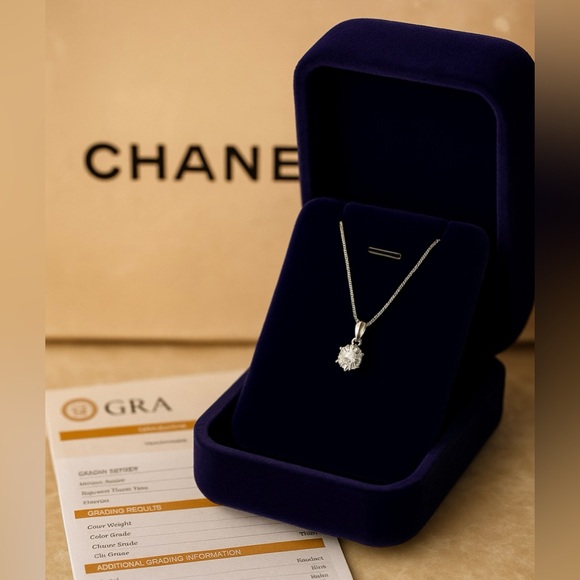 Diamond Moissanite 1 carat Necklace in Silver